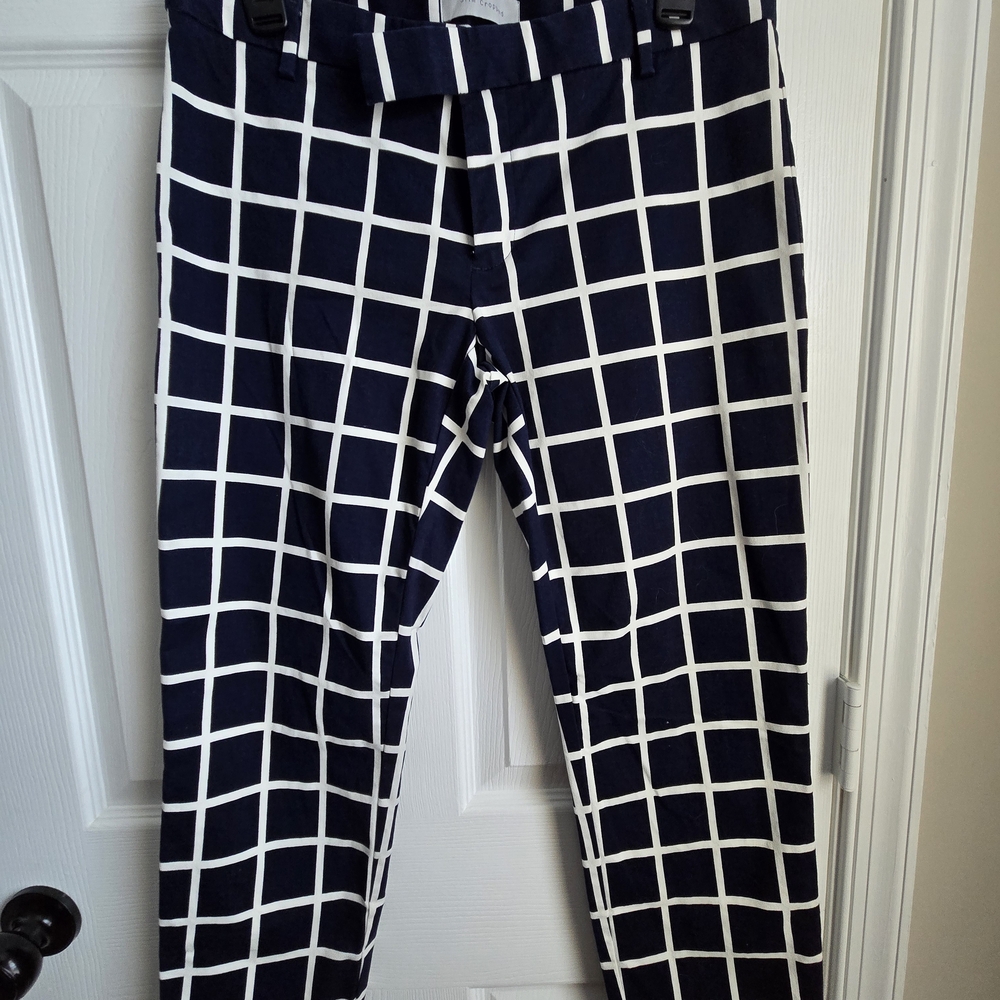 GAP Navy and White Grid Ankle Pants